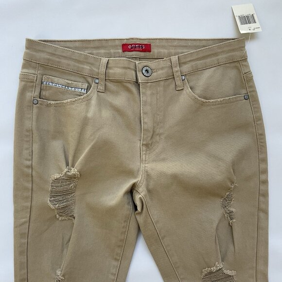 Guess Men’s Nico Destroyed Skinny Jeans Light Beige Size 34X32 - Picture 14 of 16